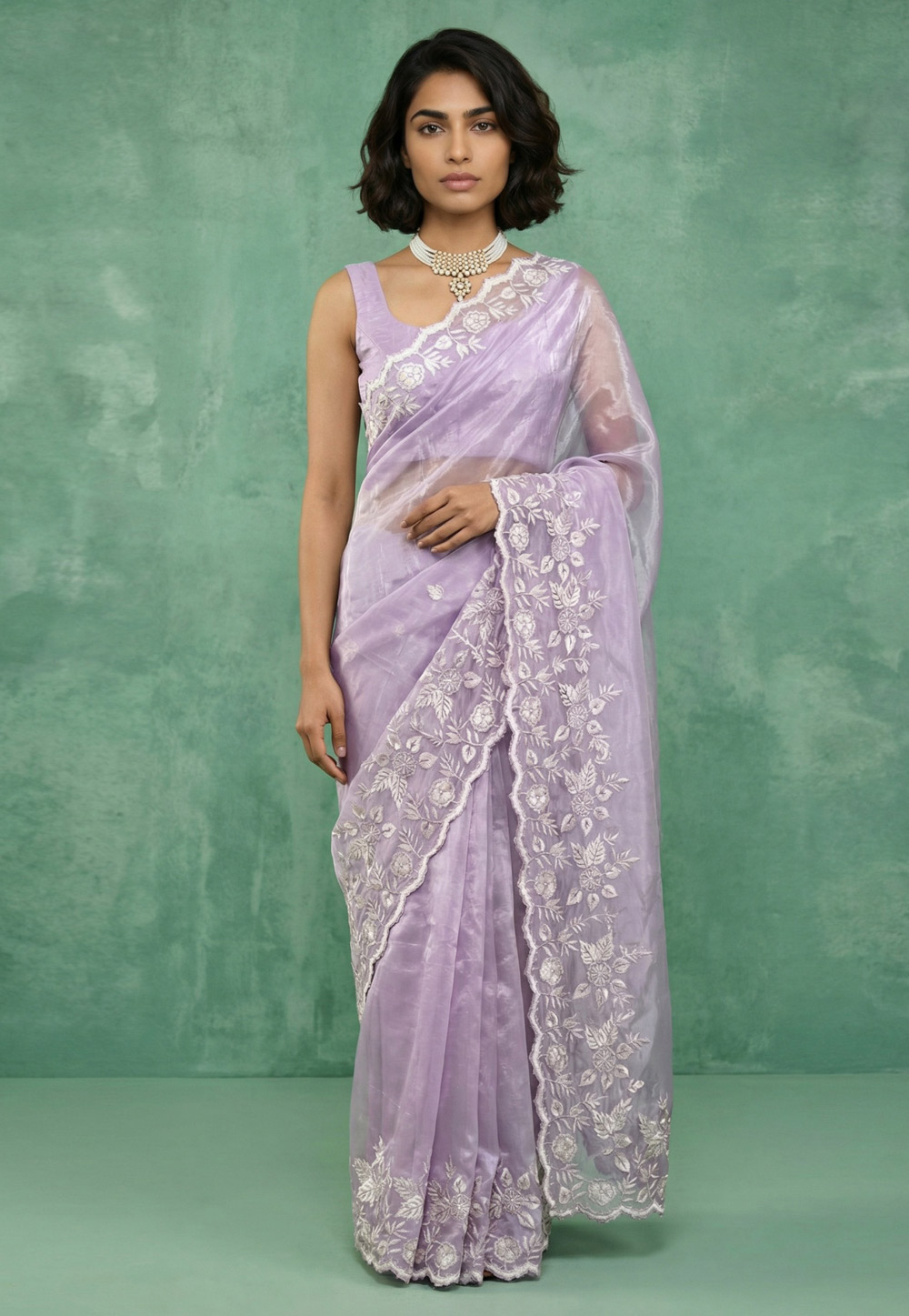 Lavender Silk Saree With Blouse 329011
