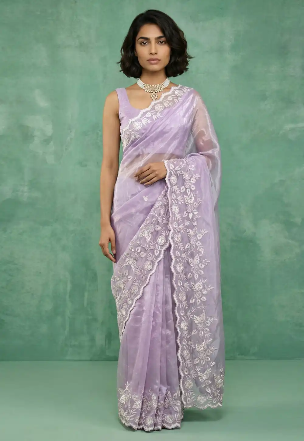 Lavender Silk Saree With Blouse 329011