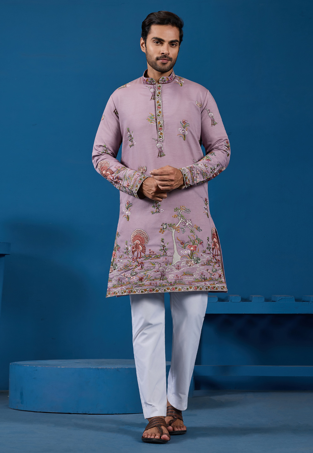 Lavender Viscose Kurta Pajama 319209