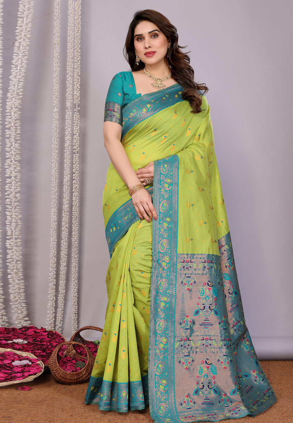 Light Green Banarasi Silk Saree 311381