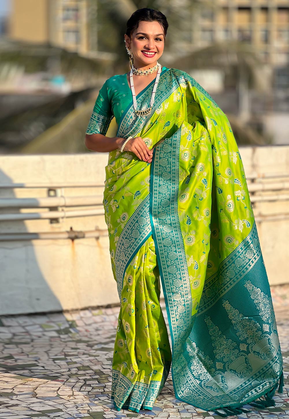 Light Green Banarasi Silk Saree 307964