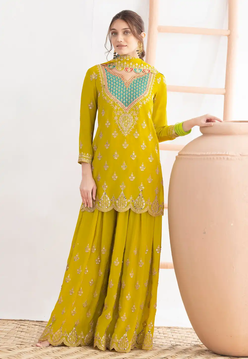 Light Green Chinon Pakistani Suit 320526
