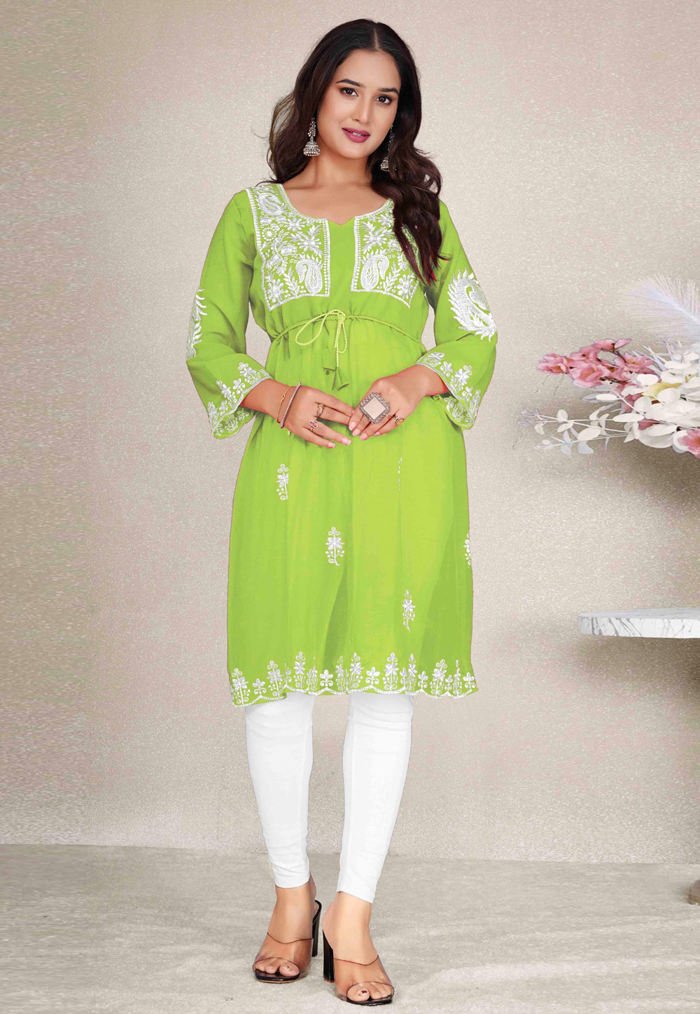 Light Green Georgette Kurti 324239