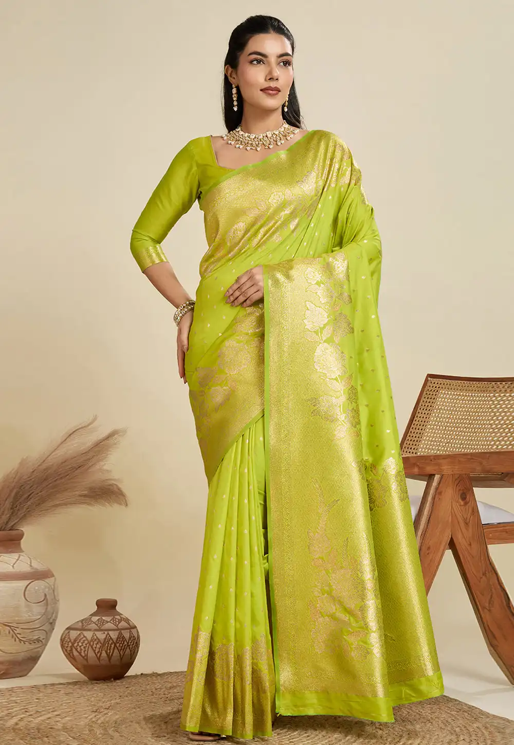 Light Green Kanjivaram Silk Saree 314055