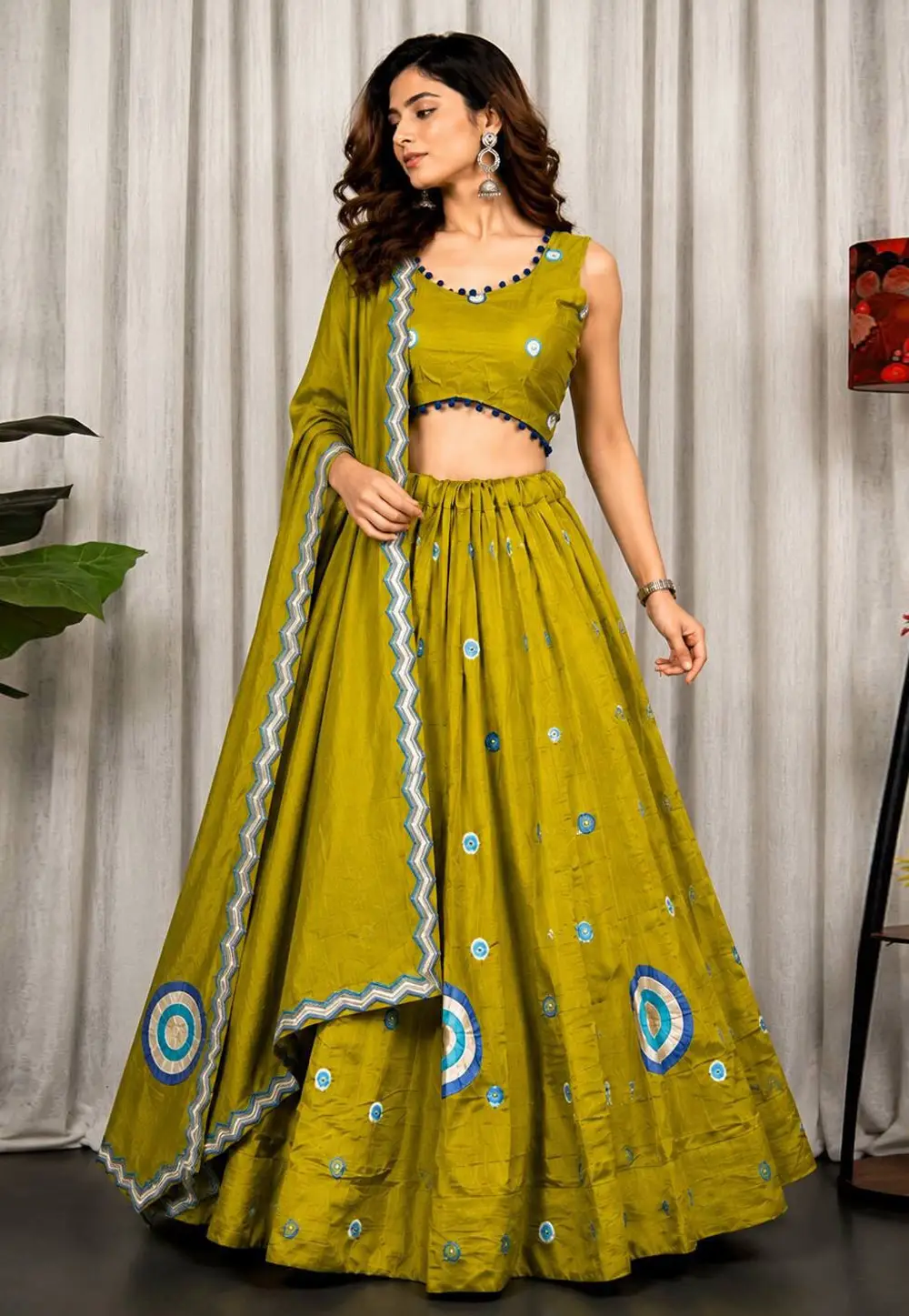 Light Green Silk Navratri Chaniya Choli 332808