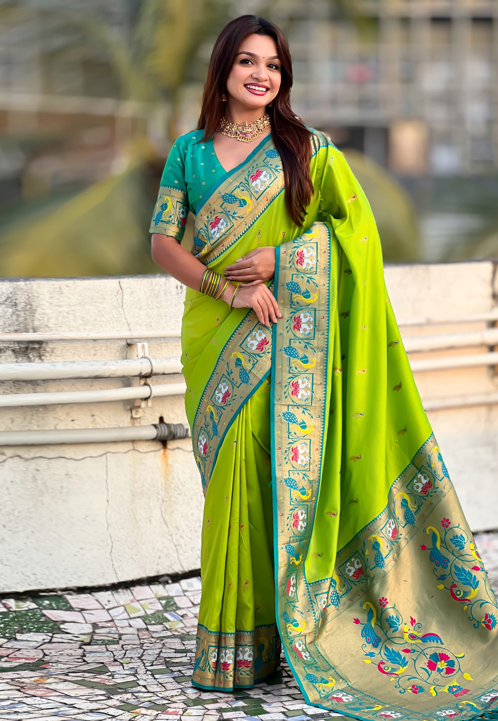Light Green Silk Paithani Saree 320665