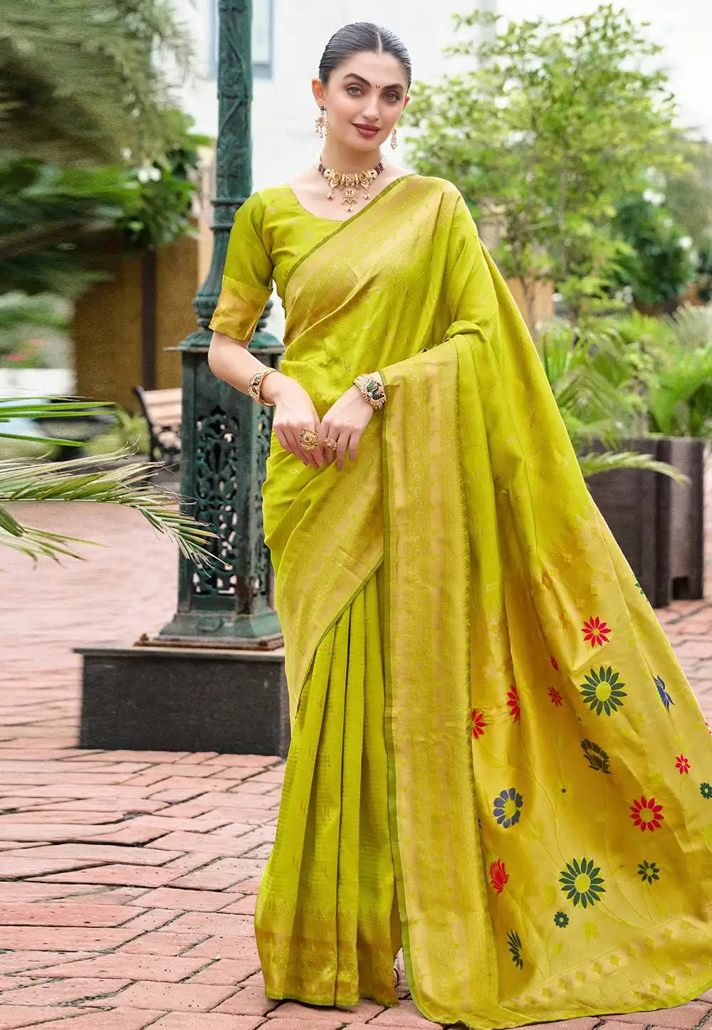 Light Green Silk Paithani Saree 316162
