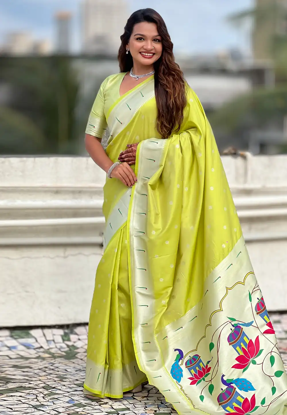Light Green Silk Paithani Saree 317153