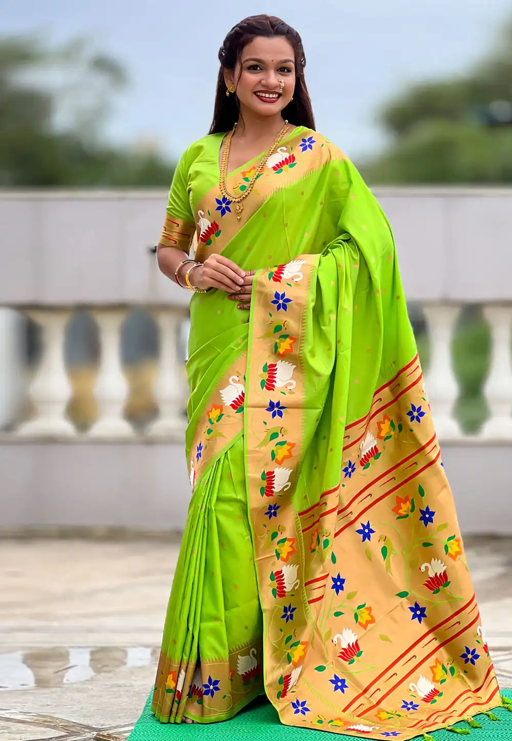 Light Green Silk Paithani Saree 317709