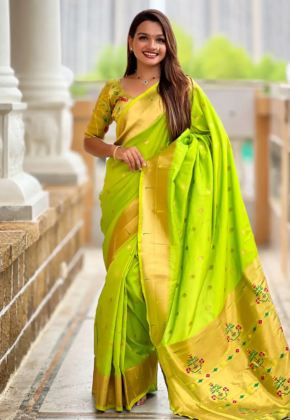 Light Green Silk Paithani Saree 314746