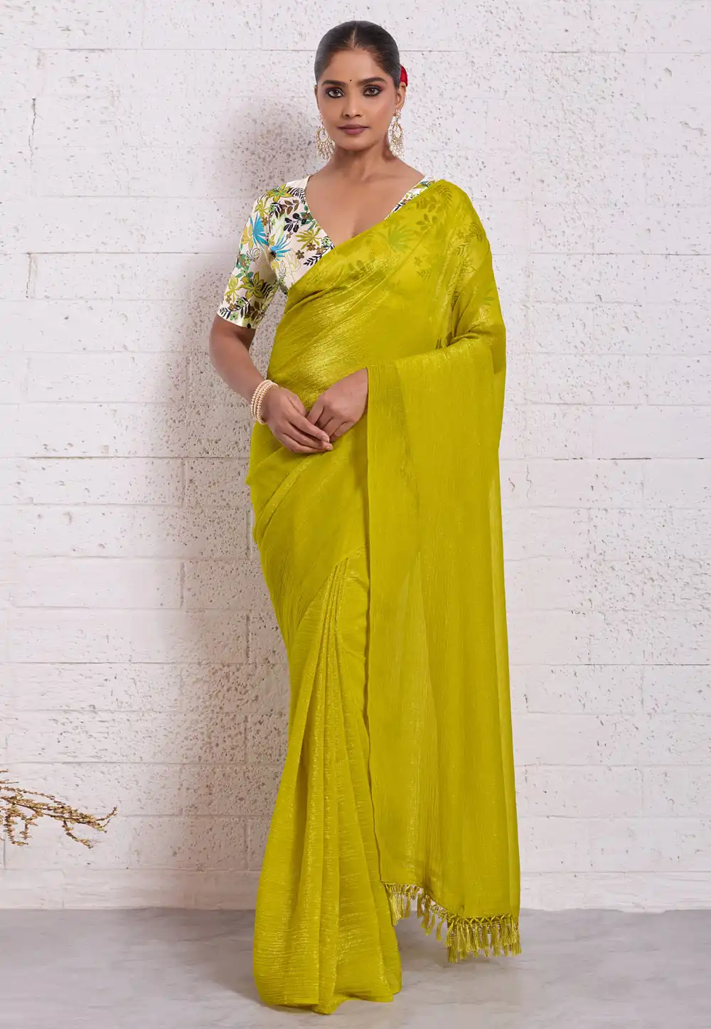 Light Green Silk Saree With Blouse 326366