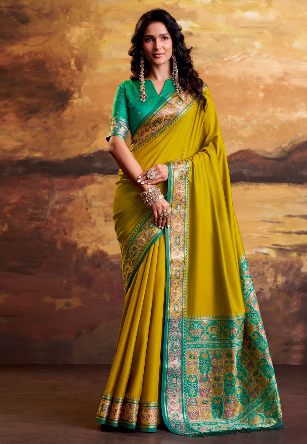 Light Green Silk Saree With Blouse 328479