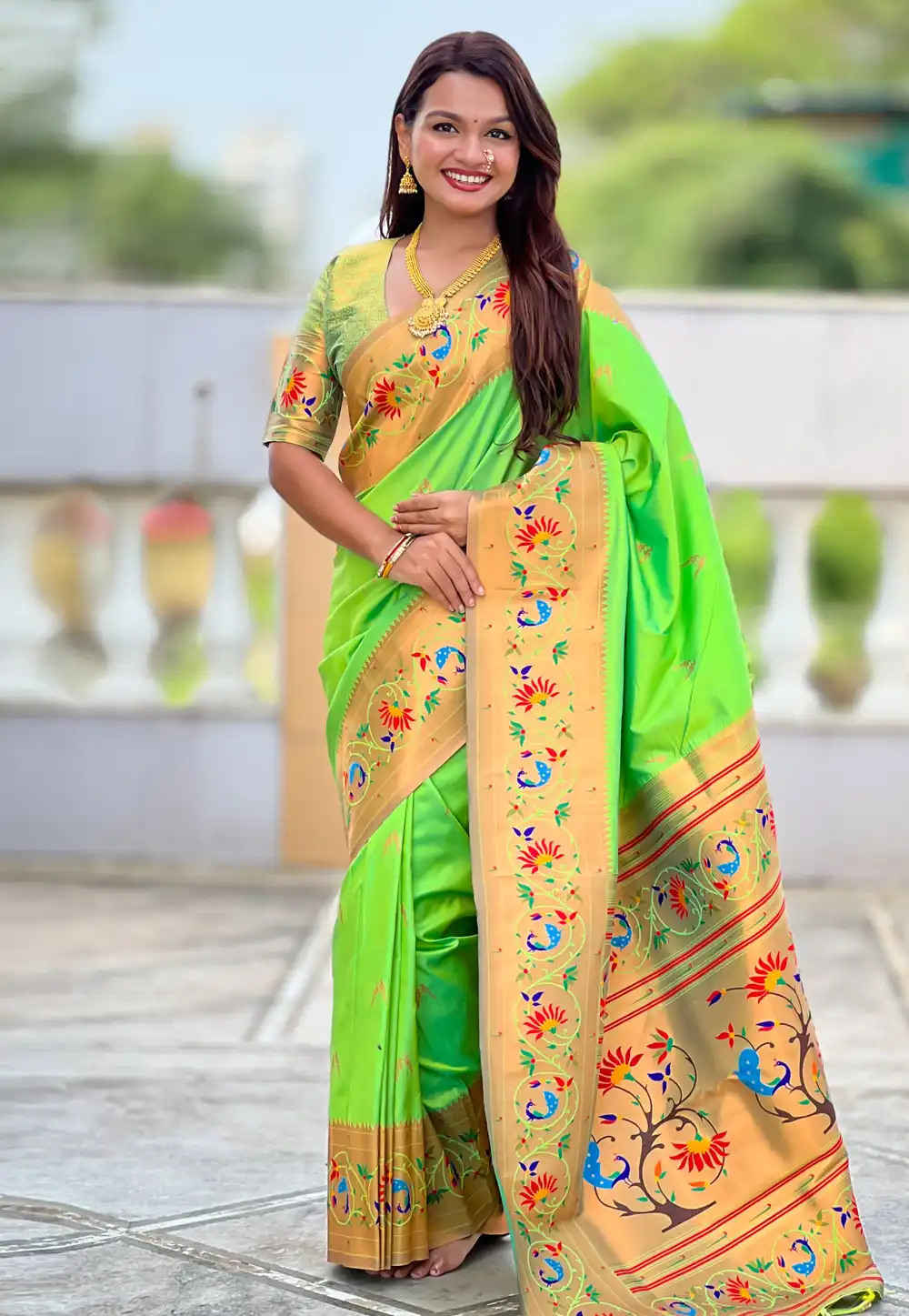 Light Green Silk Saree With Blouse 317674