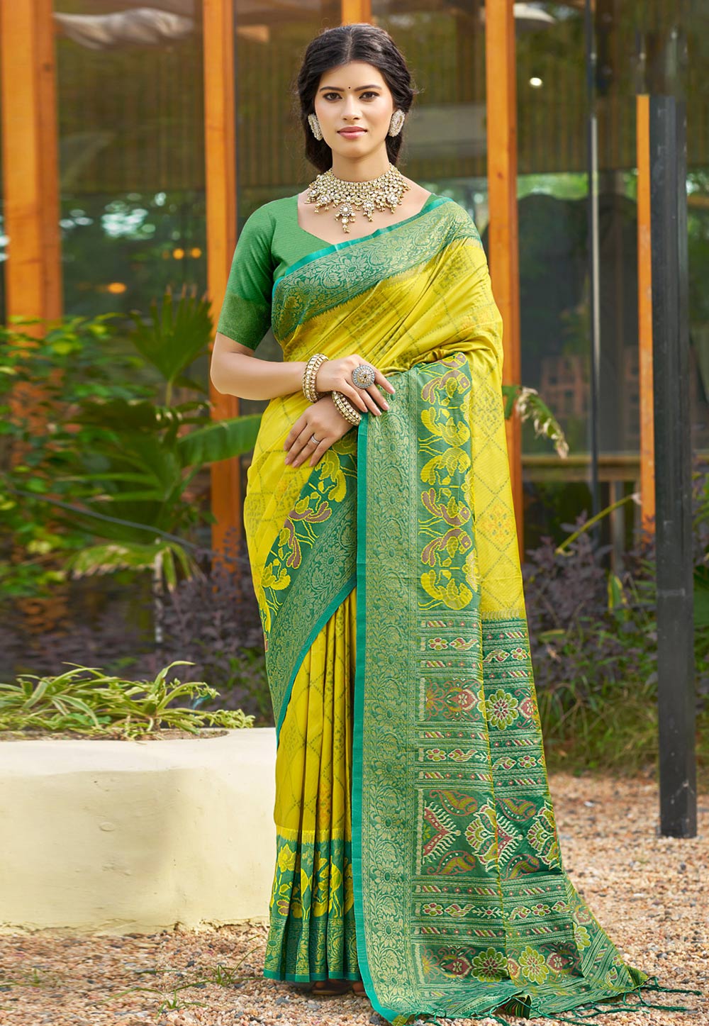 Light Green Silk Saree With Blouse 319820