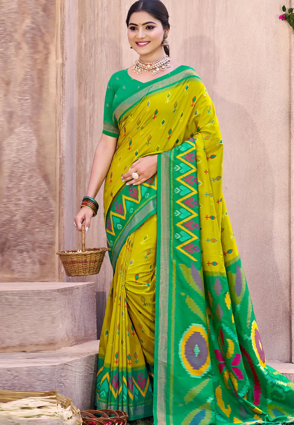 Light Green Silk Saree With Blouse 323733