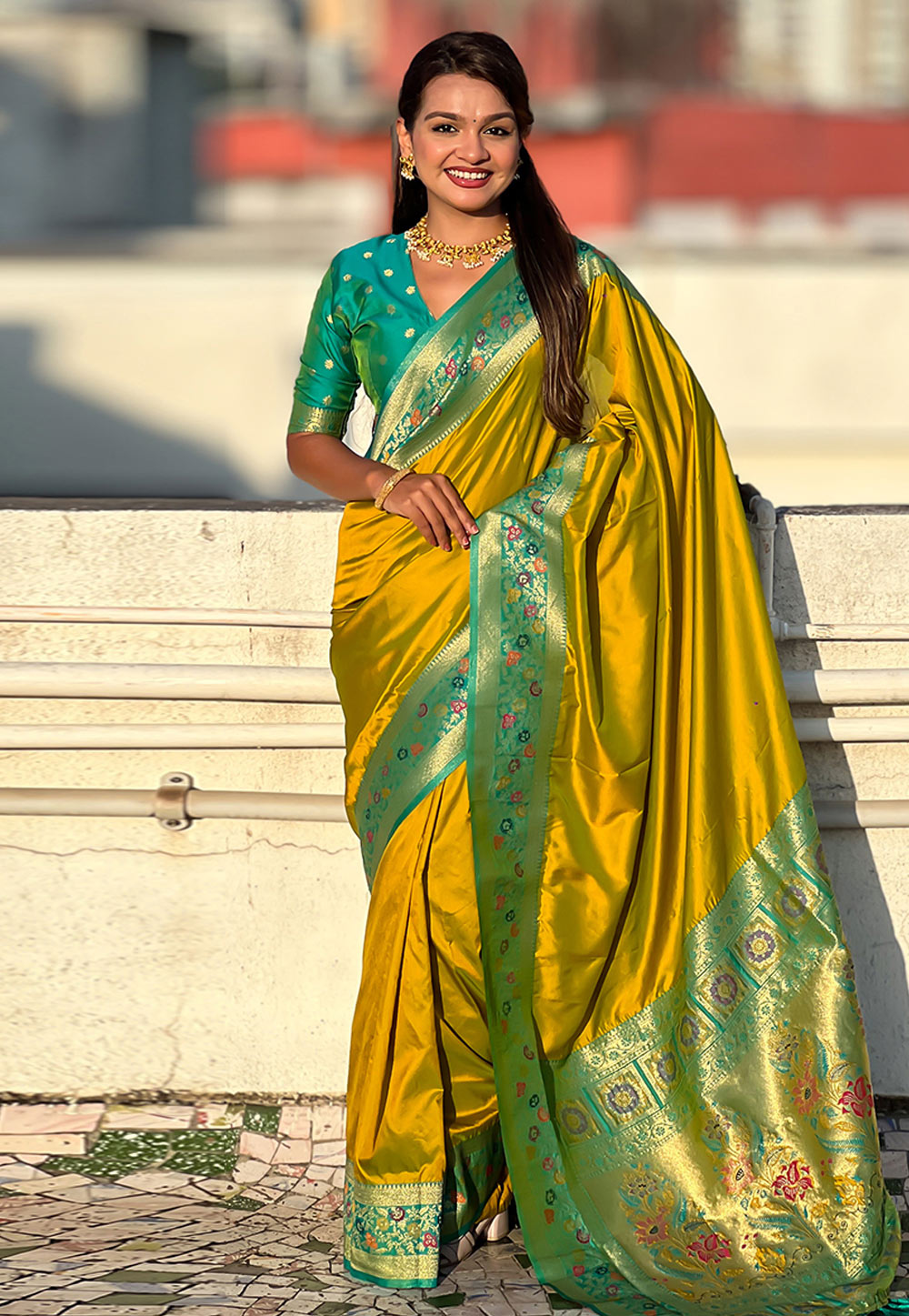 Light Green Silk Saree With Blouse 326693