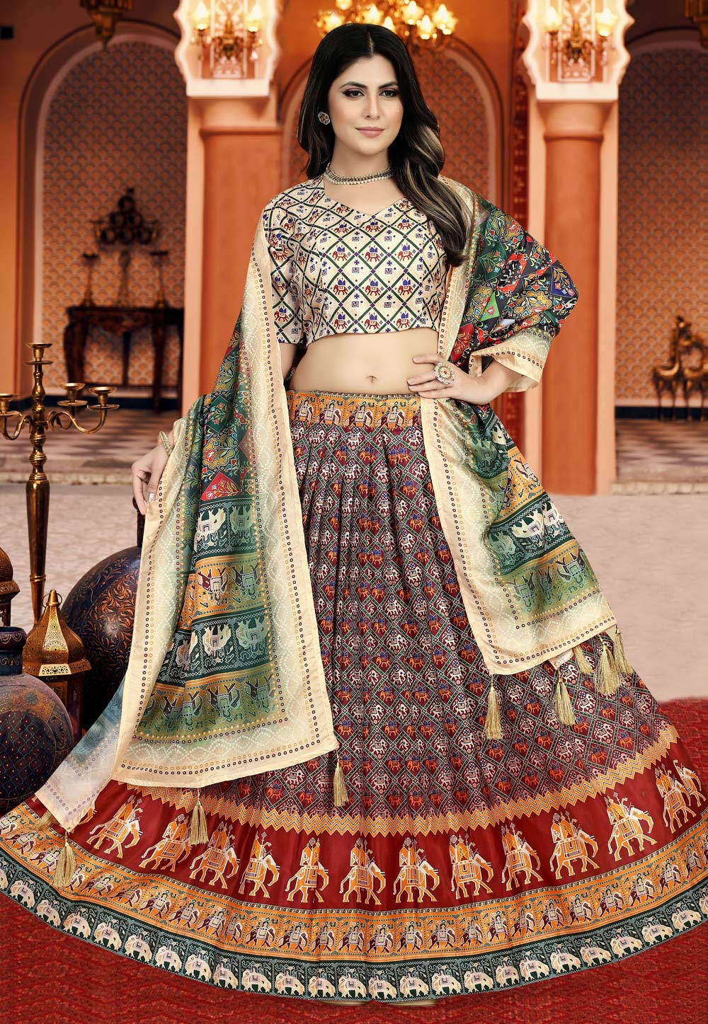 Maroon Silk Navratri Chaniya Choli 272285