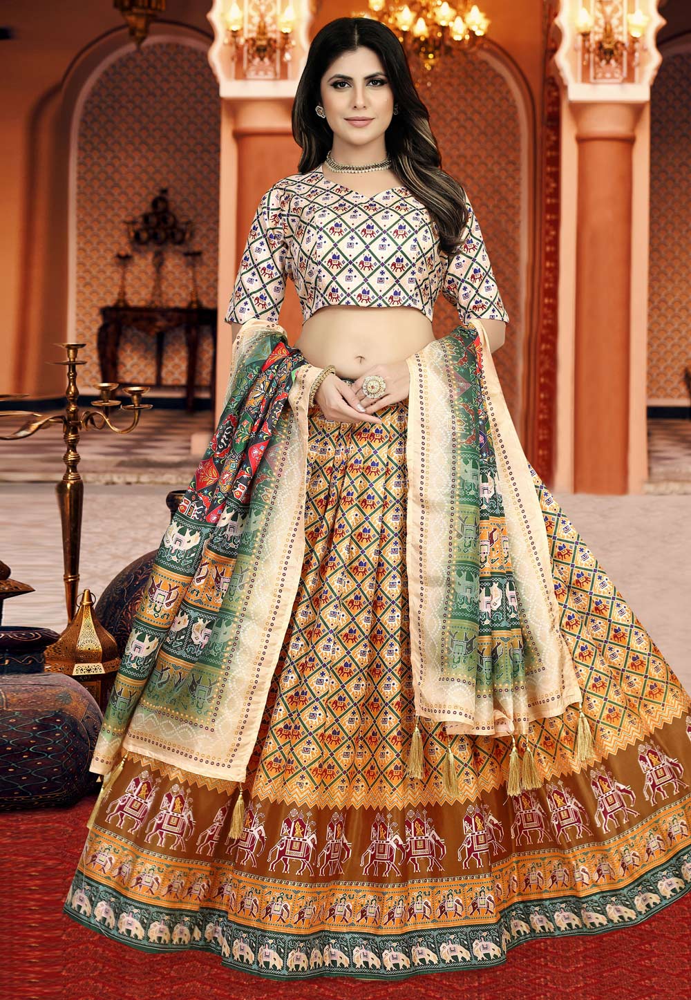 Mustard Silk Navratri Chaniya Choli 272287
