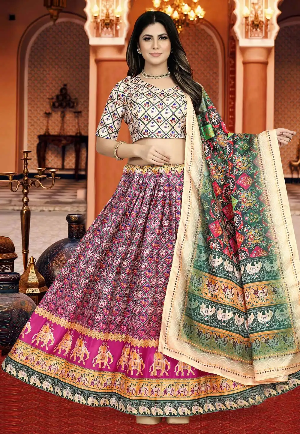 Pink Silk Navratri Chaniya Choli 272288
