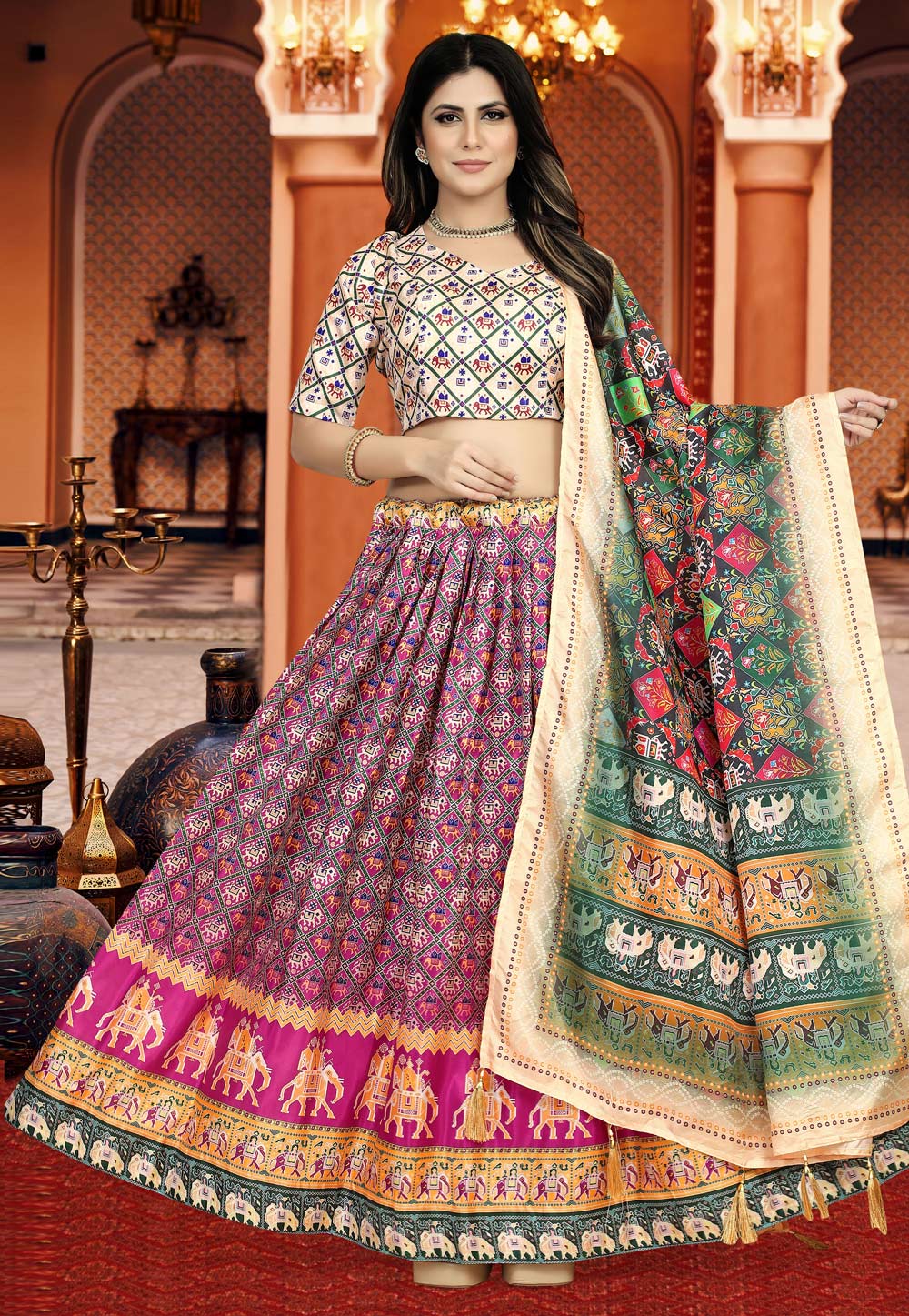 Pink Silk Navratri Chaniya Choli 272288