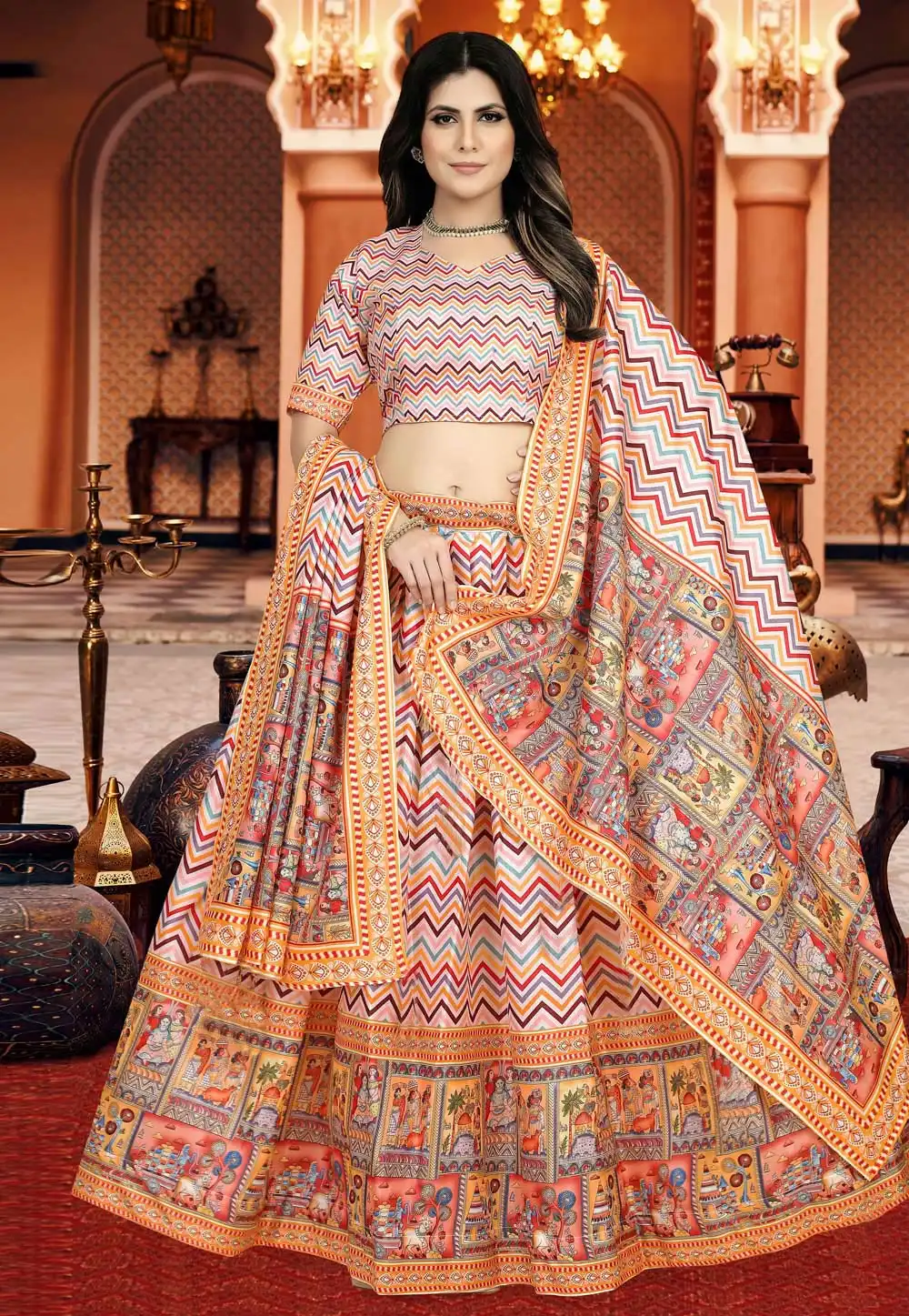 Multicolor Silk Navratri Chaniya Choli 272289