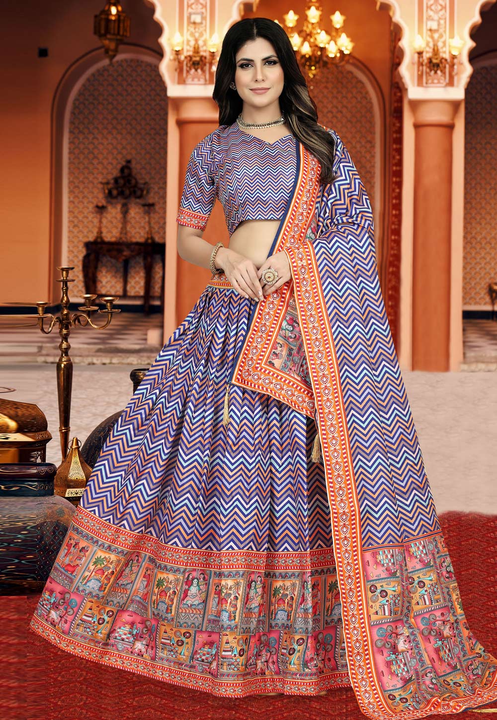 Blue Silk Navratri Chaniya Choli 272290