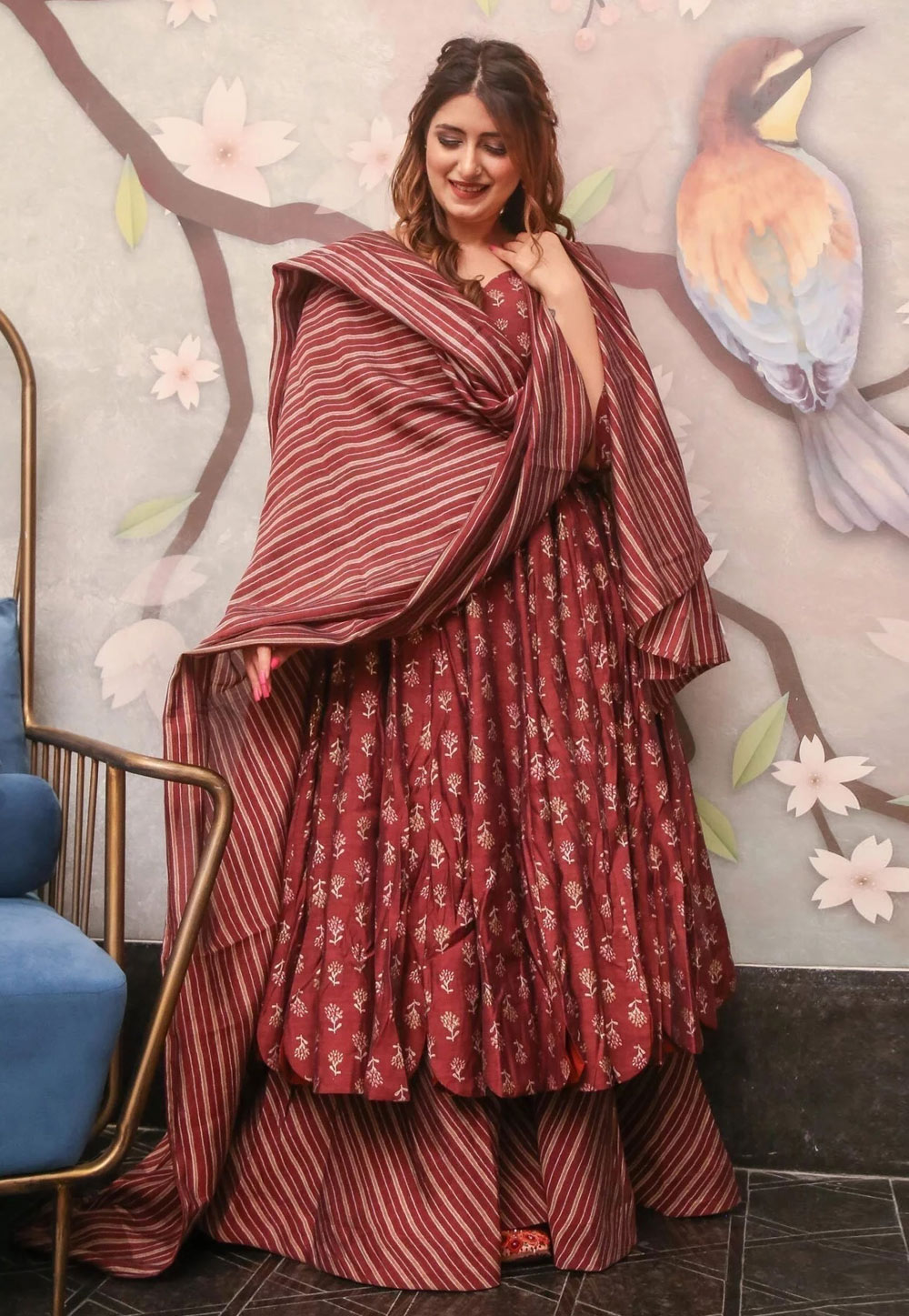 Maroon Muslin Readymade Pakistani Suit 274501