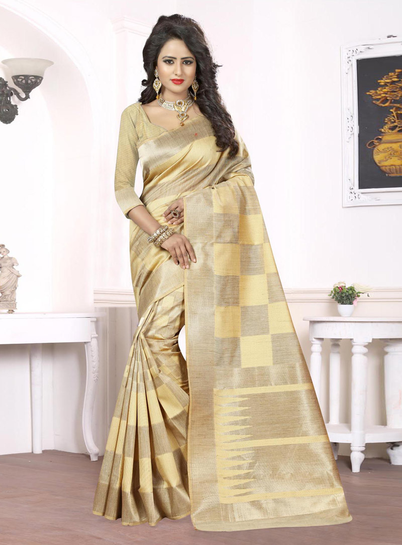 Beige Silk Festival Wear Saree 89807