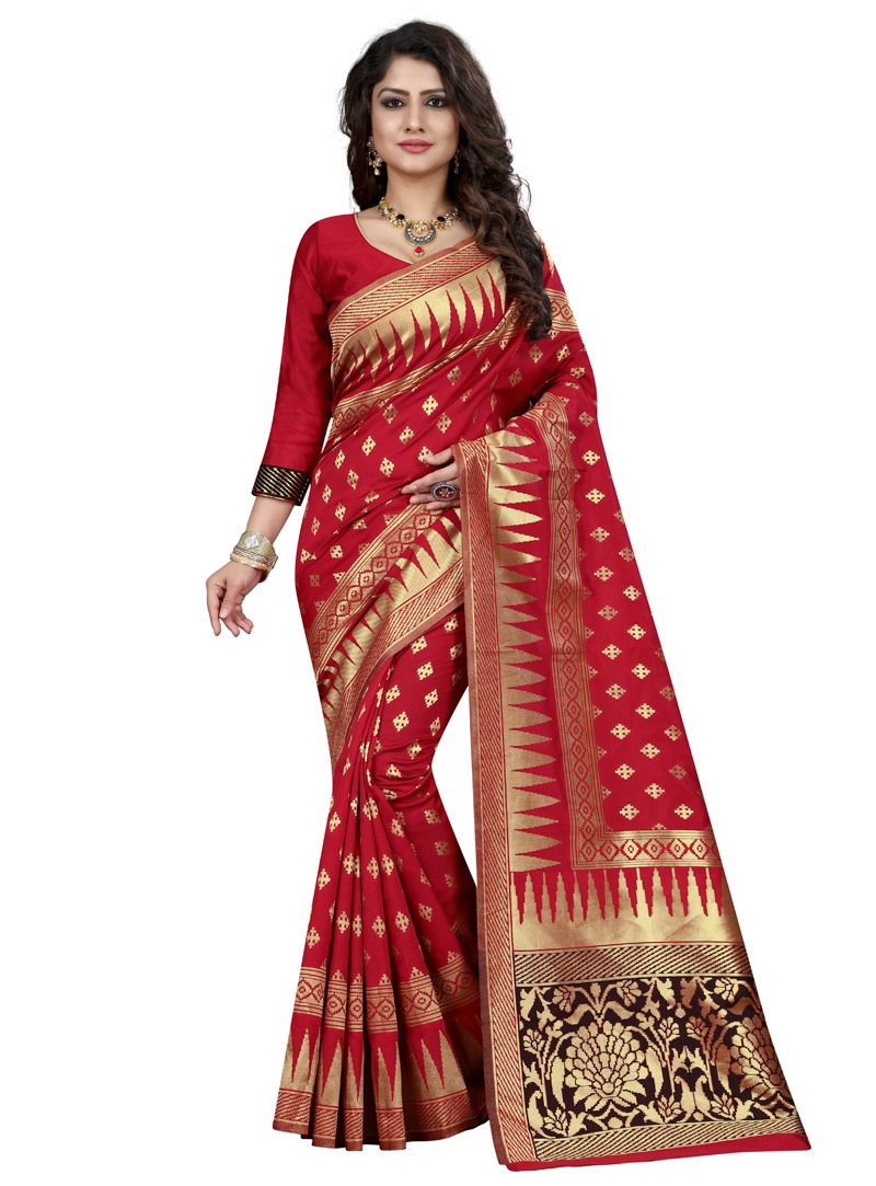 Maroon Banarasi Silk Festival Wear Saree 137190