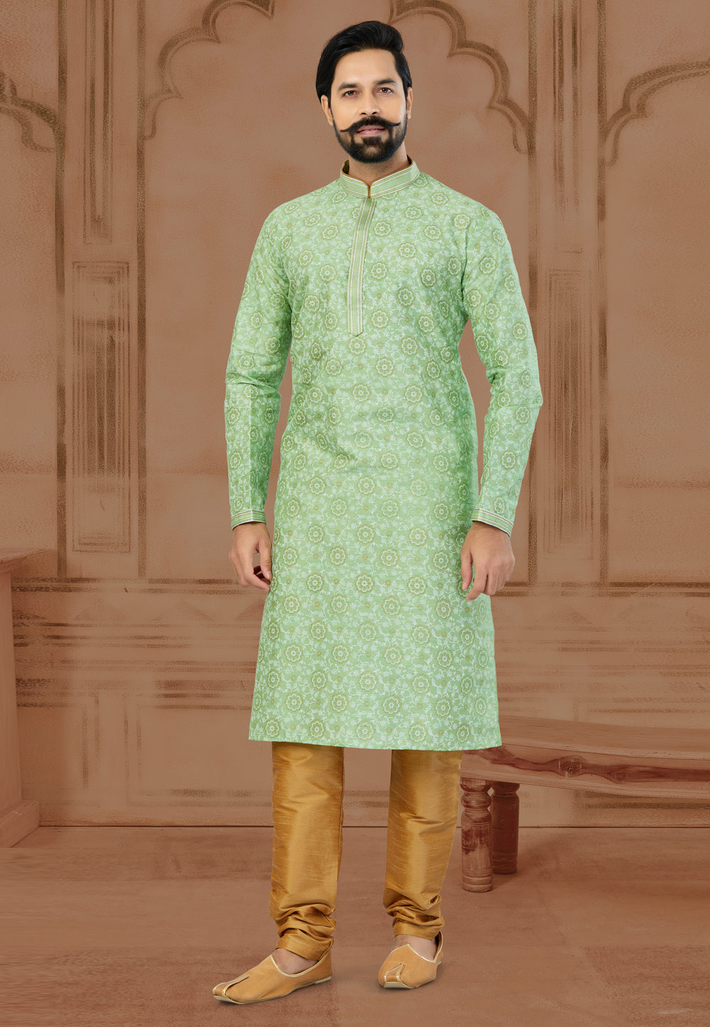 Pista Green Silk Kurta Pajama 269712