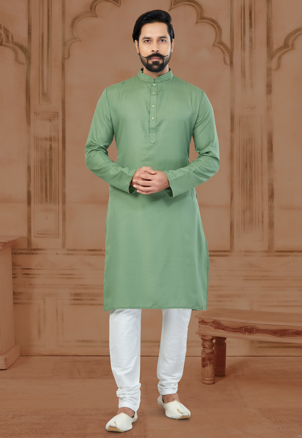 Pista Green Silk Kurta Pajama 269714