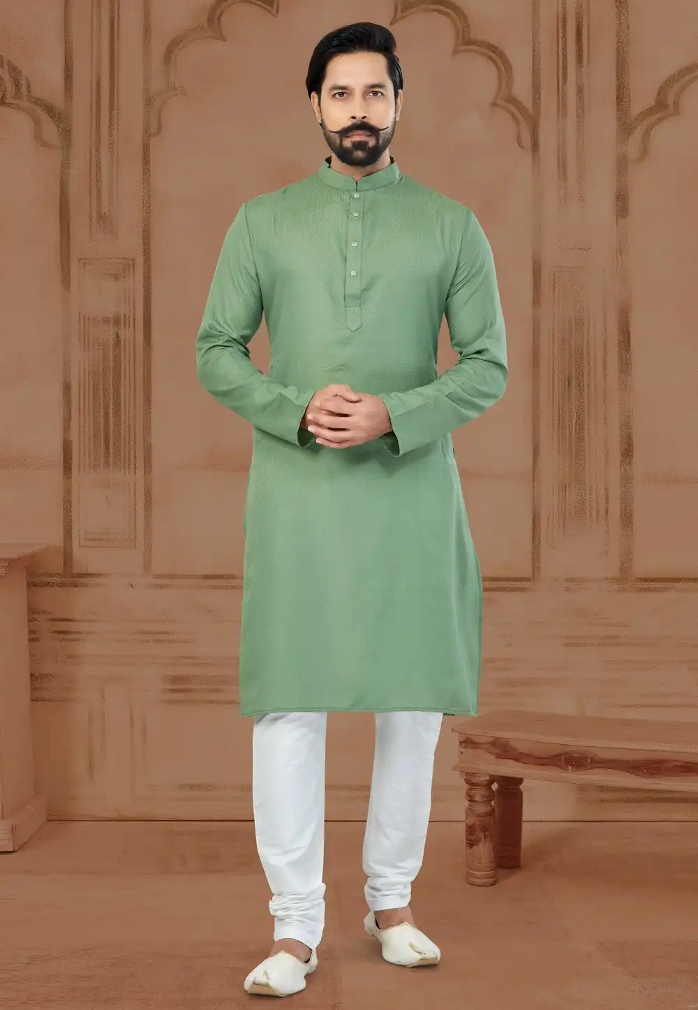 Pista Green Silk Kurta Pajama 269714