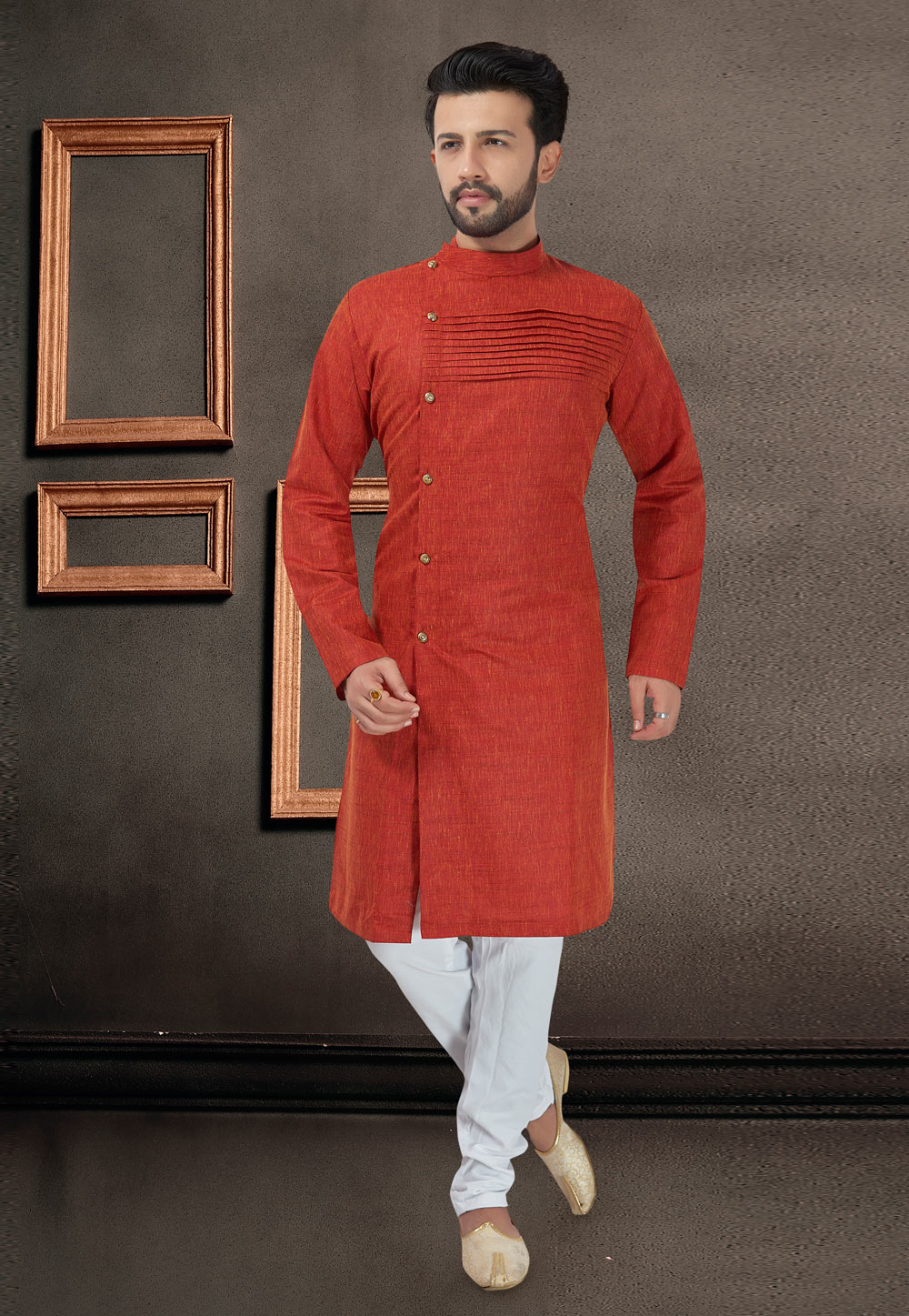 Maroon Cotton Readymade Kurta Pajama 187074