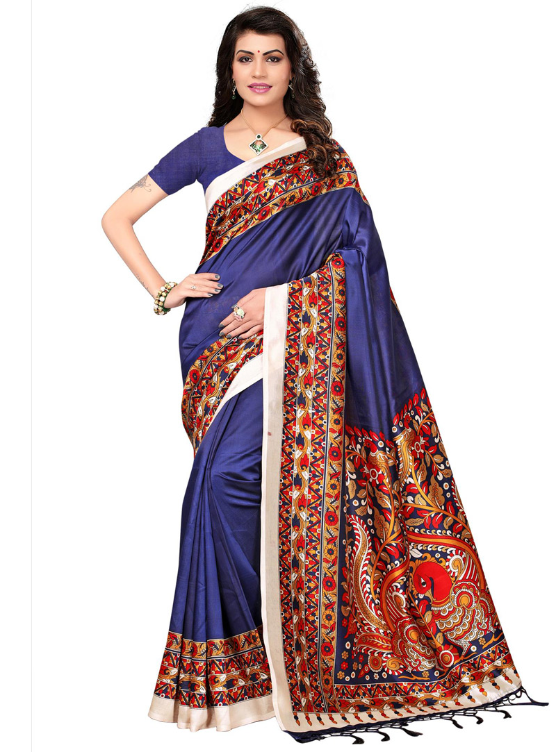 Blue Silk Casual Wear Saree 118299