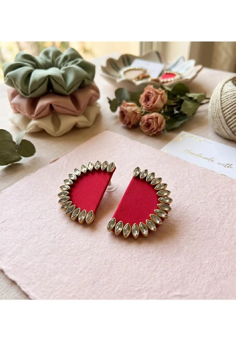 Magenta Alloy Earrings 331650