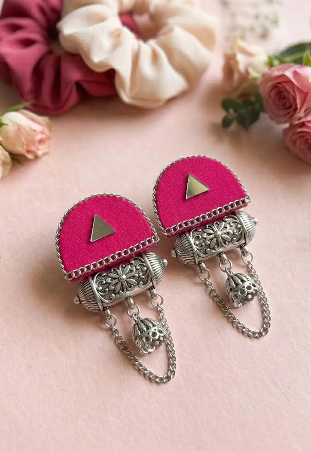 Magenta Alloy Earrings 332176