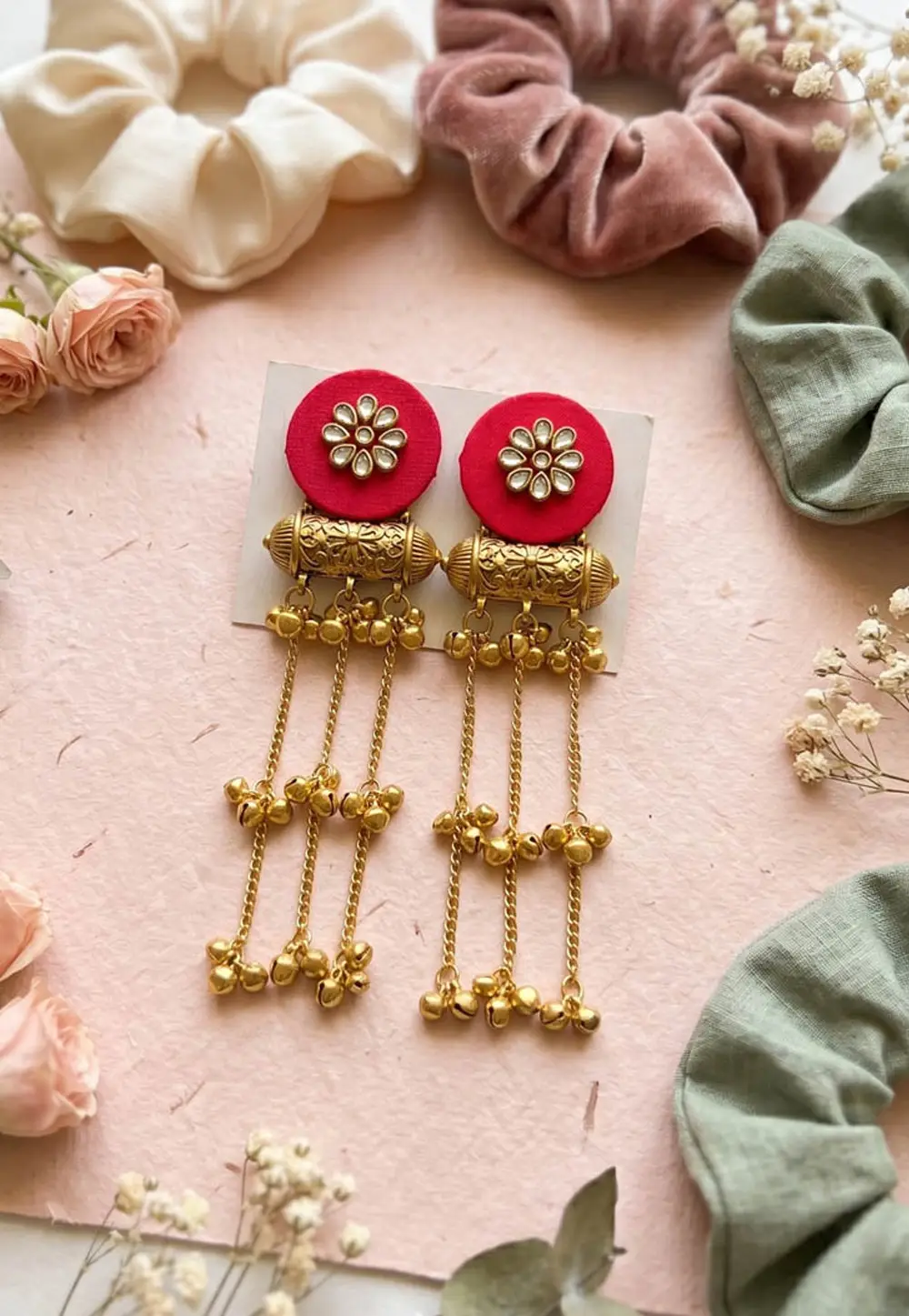 Magenta Alloy Earrings 332181