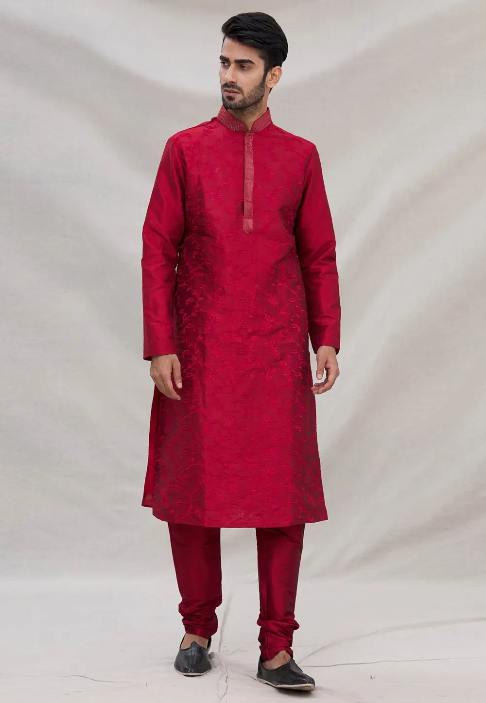 Magenta Art Silk Kurta Pajama 300269