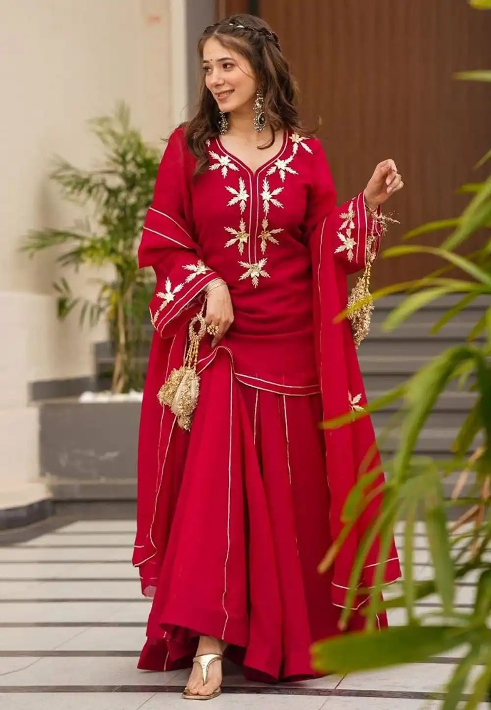 Magenta Chiffon Readymade Pakistani Suit 328129