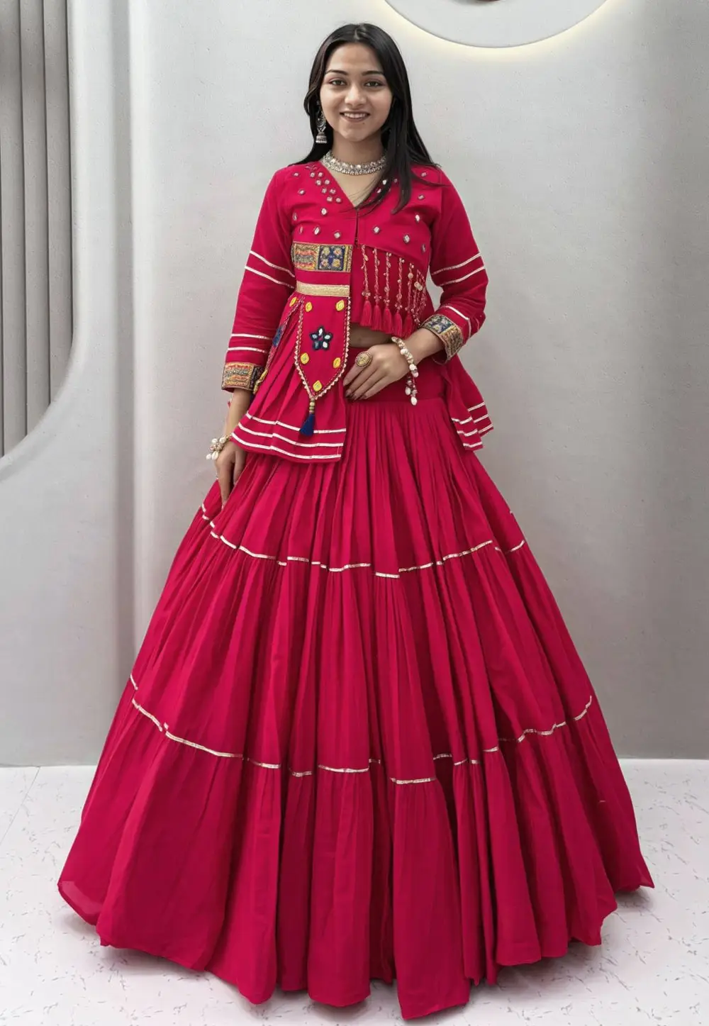Magenta Cotton Navratri Chaniya Choli 335351