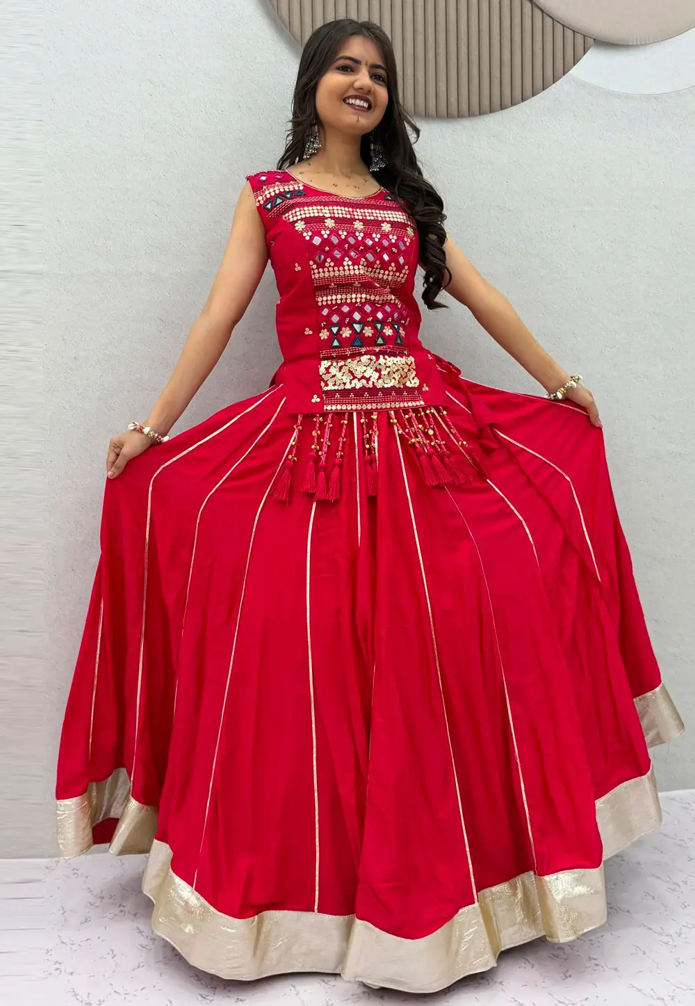 Magenta Cotton Navratri Chaniya Choli 333943