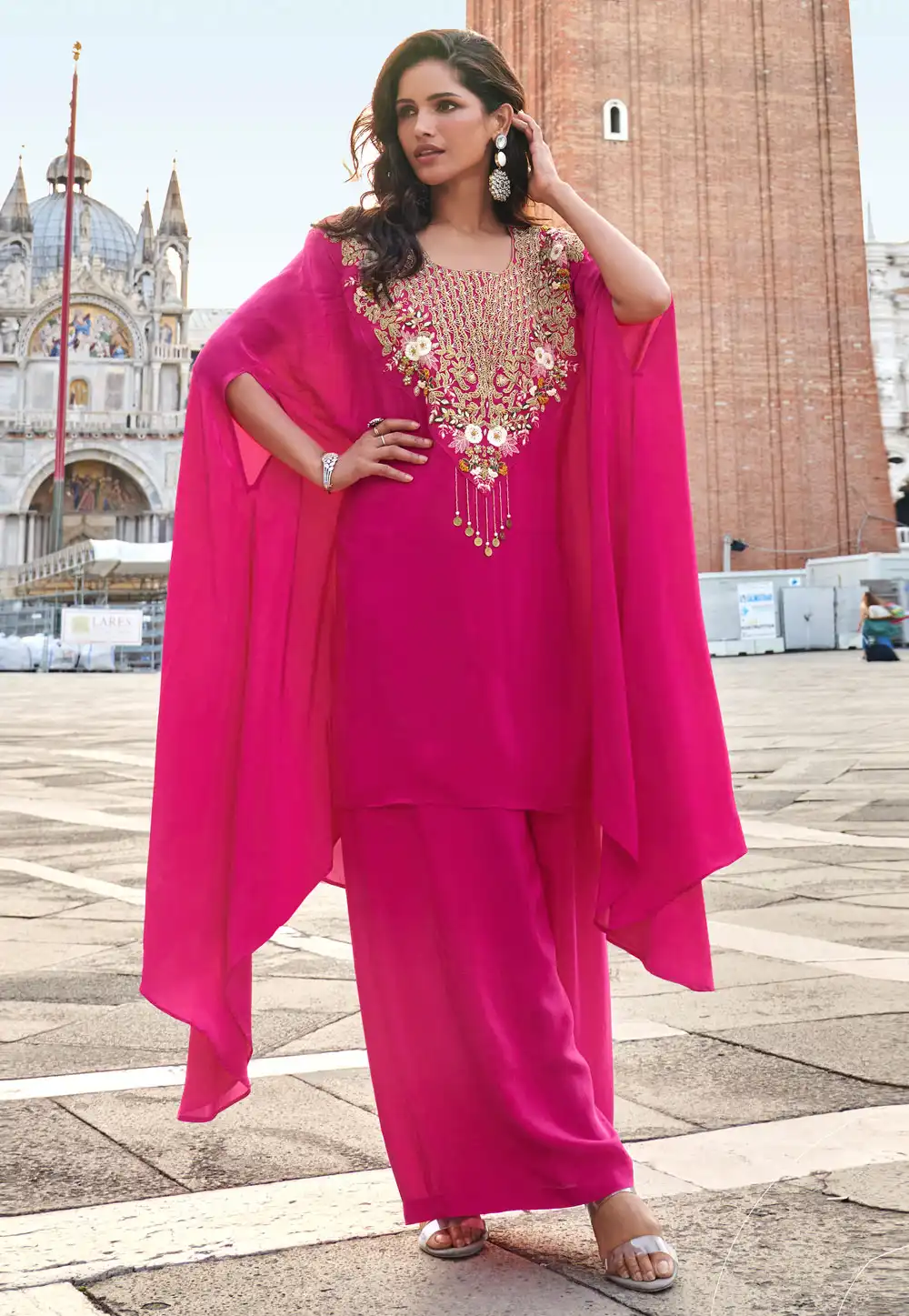 Magenta Crepe Silk Designer Salwar Suit 325915