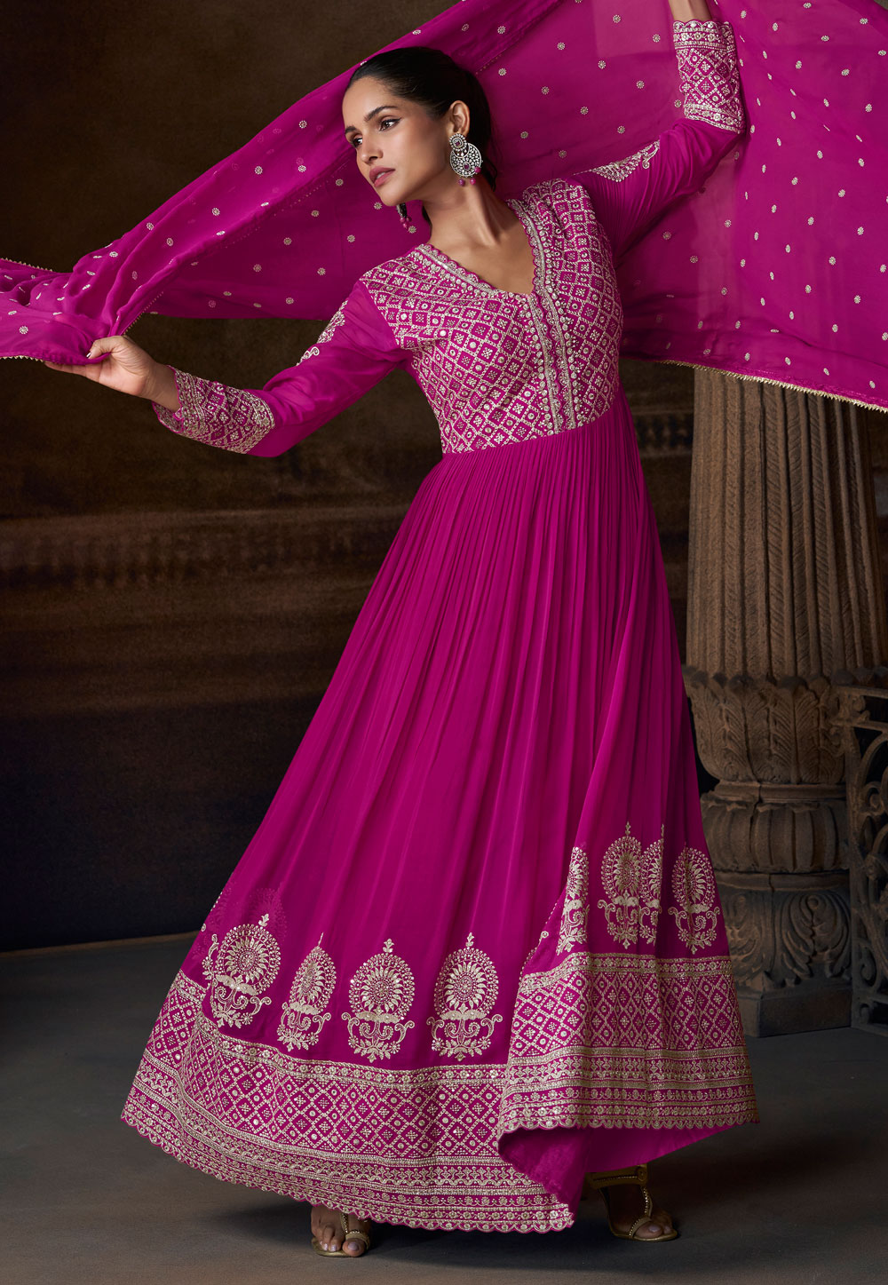 Magenta Georgette Anarkali Suit 322998