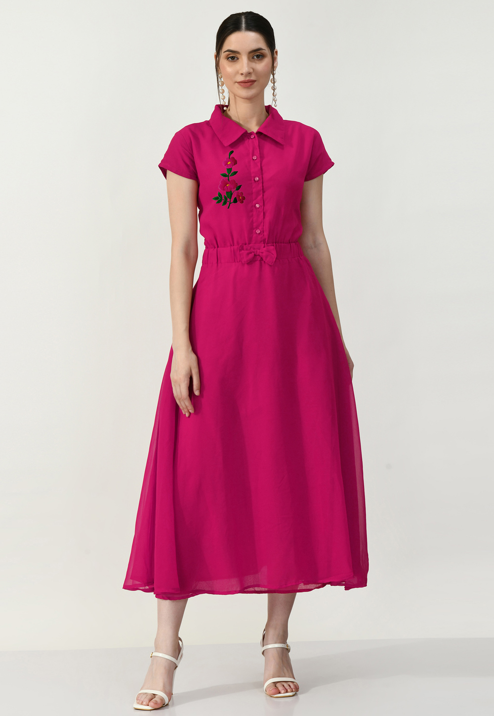 Magenta Georgette Gown 306770