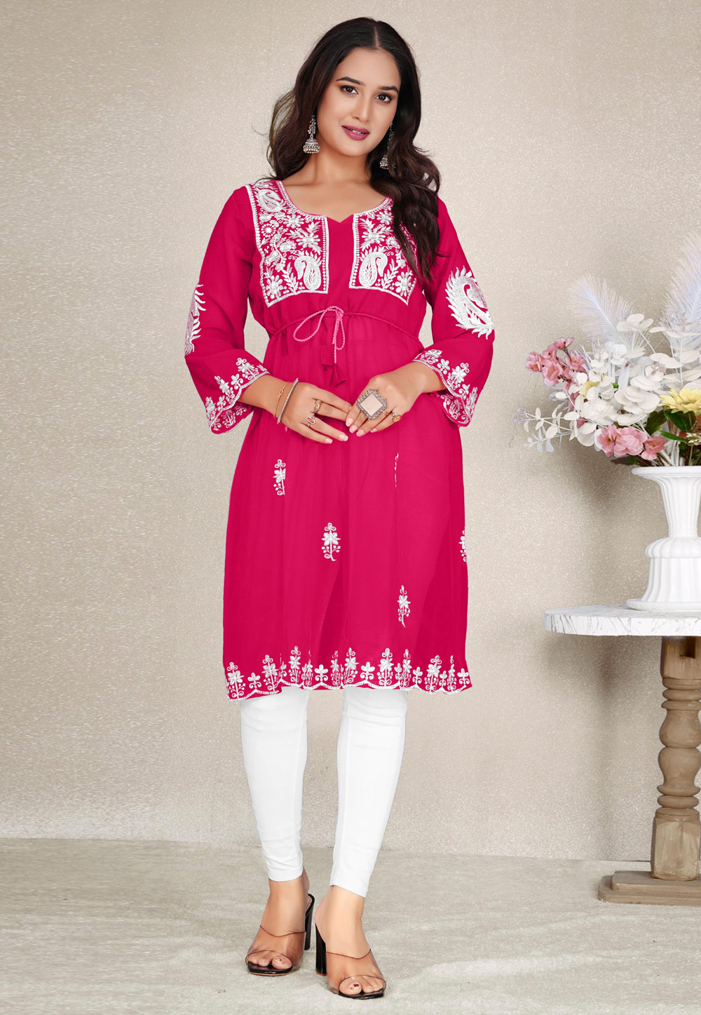 Magenta Georgette Tunic 324238