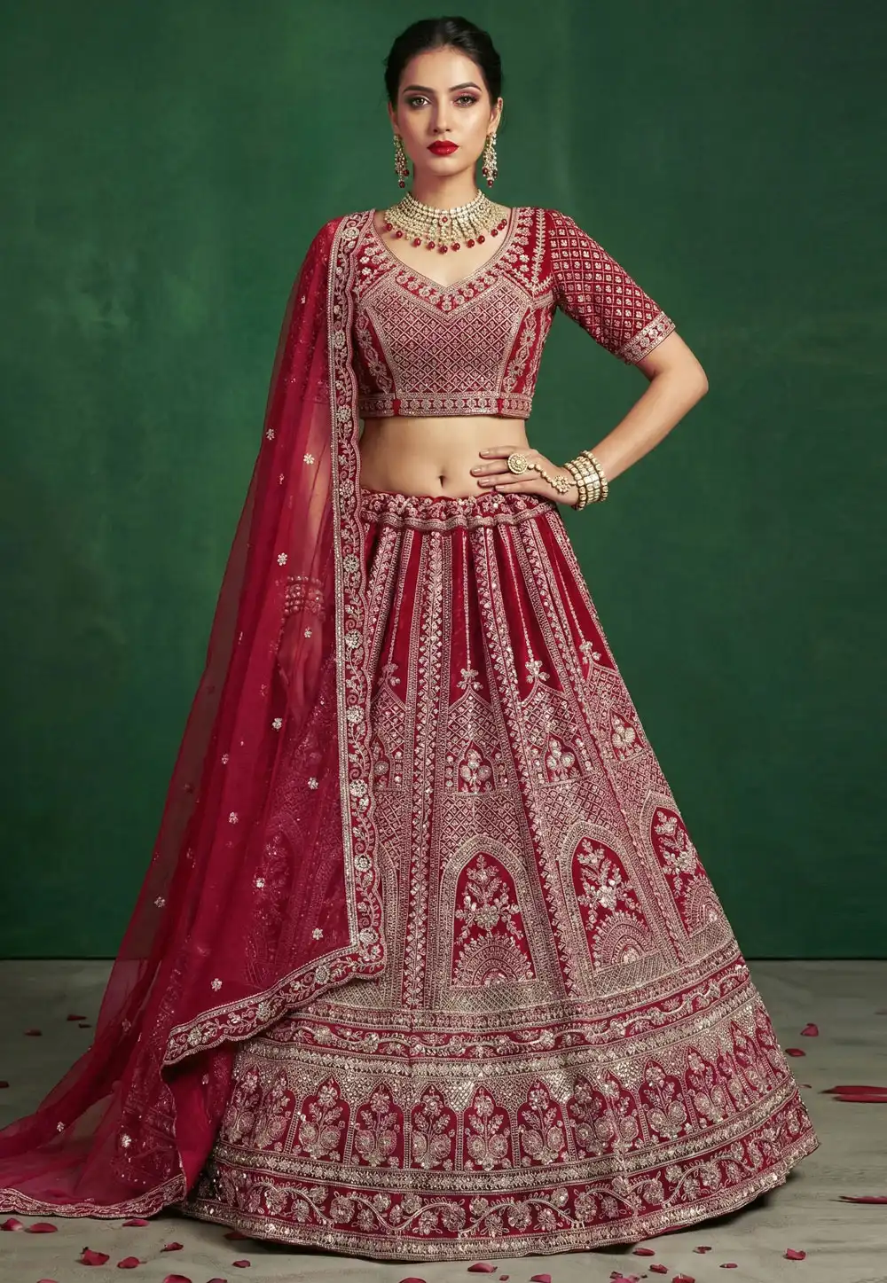 Magenta Satin Lehenga Choli 323360