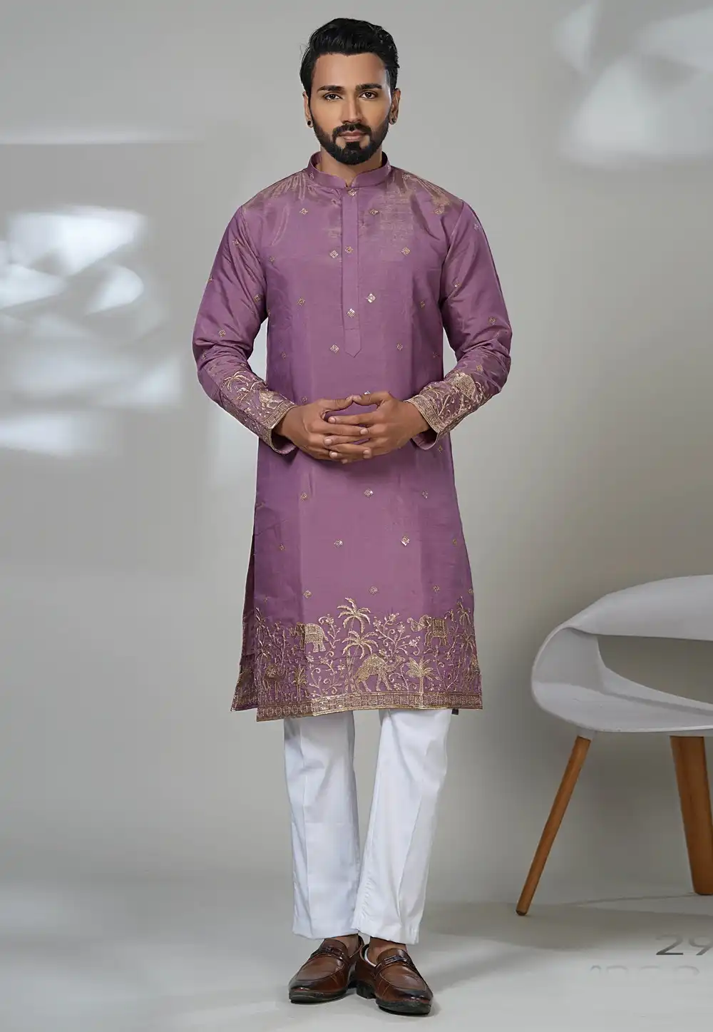 Magenta Shimmer Kurta Pajama 315546