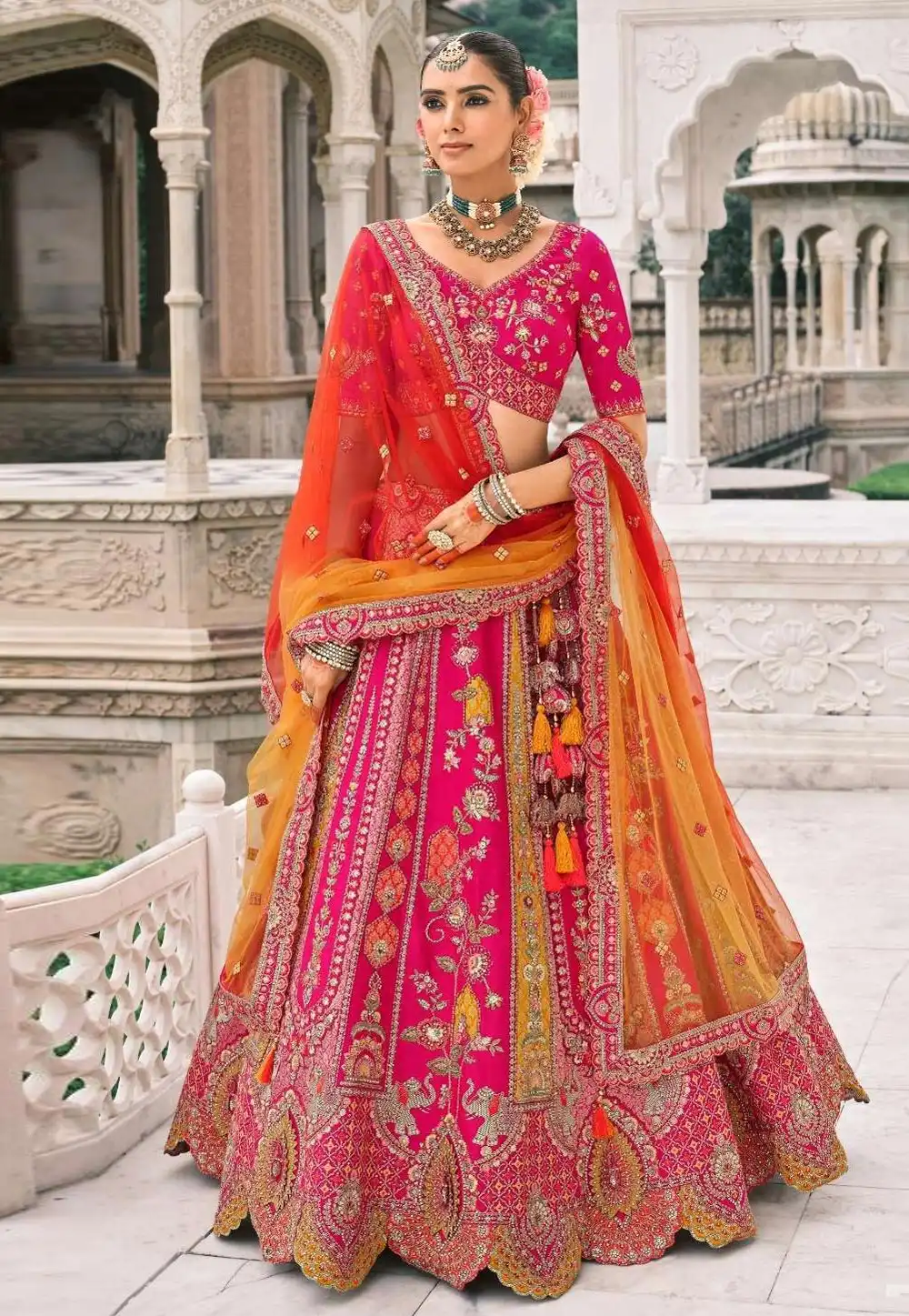 Magenta Silk Circular Lehenga Choli 317432