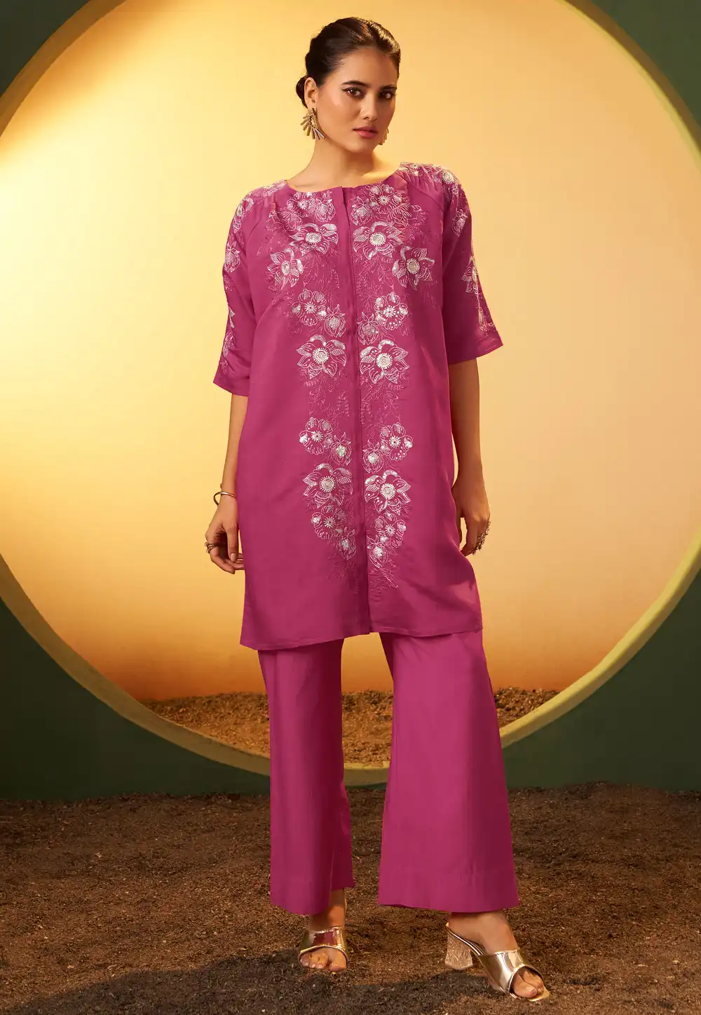 Magenta Silk Co-Ords Set 322698