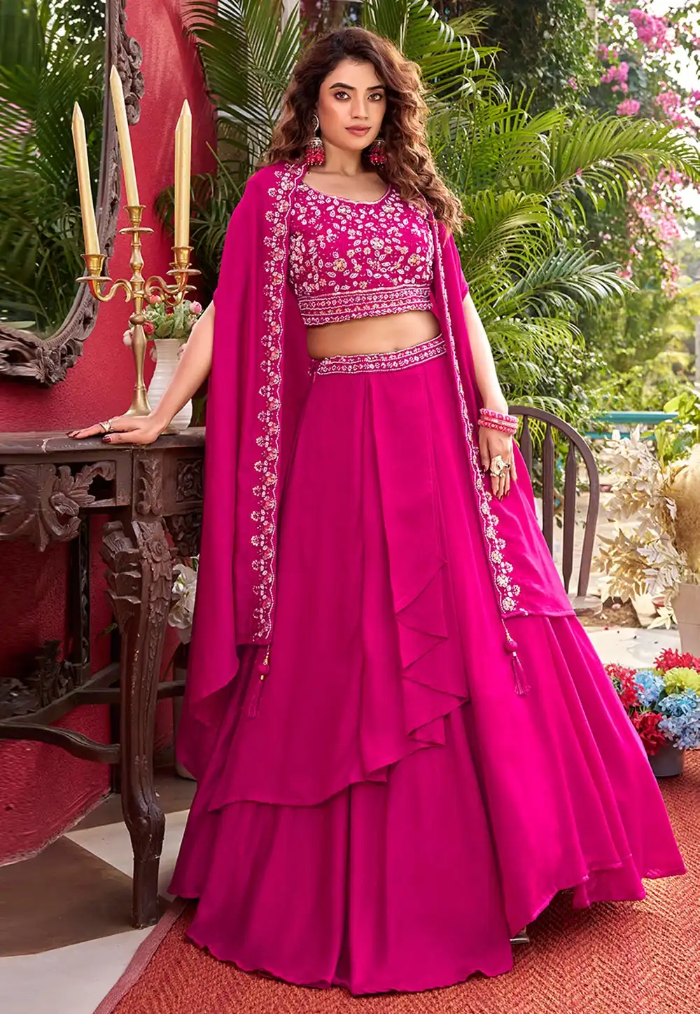 Magenta Silk Designer Lehenga 325904